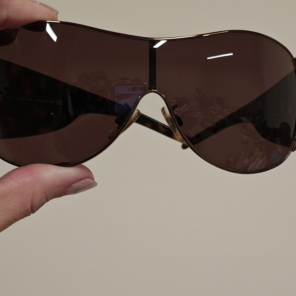 Dolce Gabbana Tortoise Shell Shield Sunglasses - Picture 6 of 10